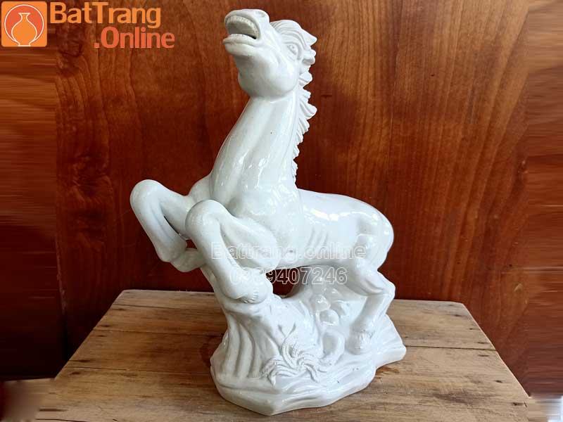 Tượng bạch mã cao 36,5cm- Nghệ nhân